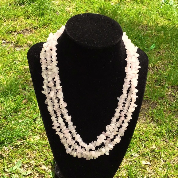 Three beautiful strand rose quartz beaded necklace - Picture 1 of 3